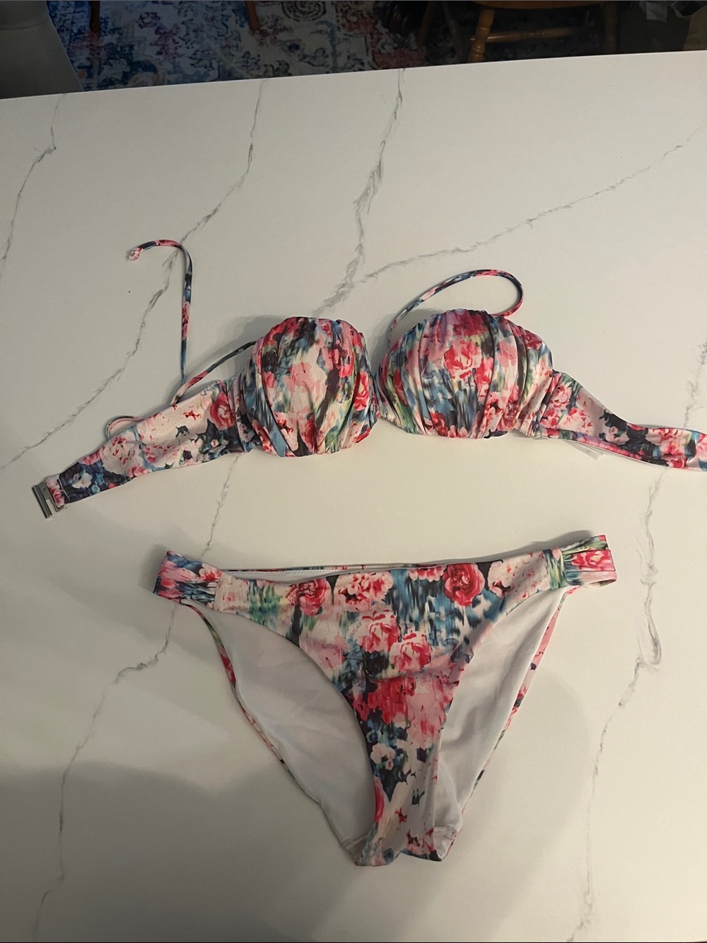 H&M Floral Underwire Bikini Set - Pink, Blue, Green